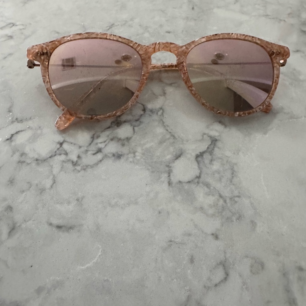 KREWE Pink Marble Wayfarer Sunglasses